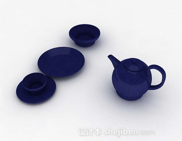蓝色茶具