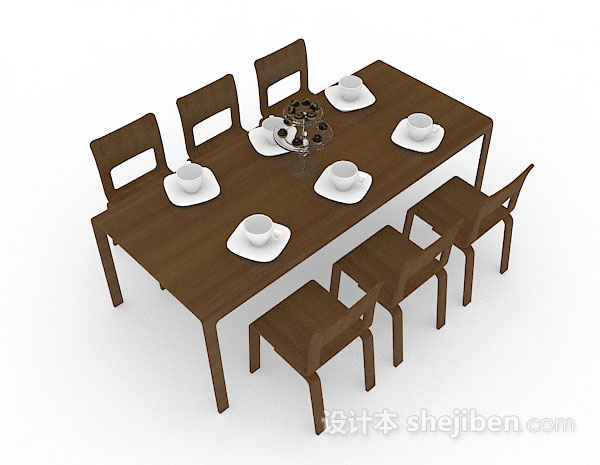 木质棕色餐桌椅