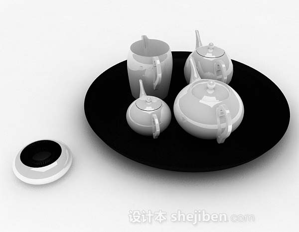 免费简约茶具3d模型下载