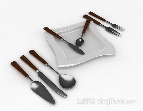 设计本刀叉餐具3d模型下载
