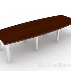 木质长会议桌3d模型下载