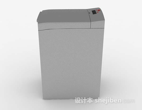 设计本灰色洗衣机3d模型下载