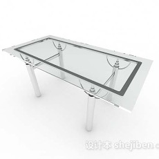灰色玻璃餐桌3d模型下载