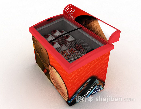 设计本雪糕冰箱3d模型下载