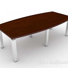 木质会议桌3d模型下载