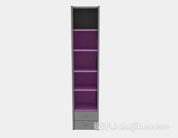 紫色简约展示柜