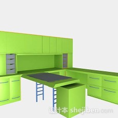 绿色衣柜3d模型下载