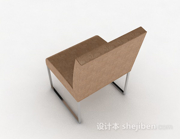 设计本棕色简约家居椅3d模型下载