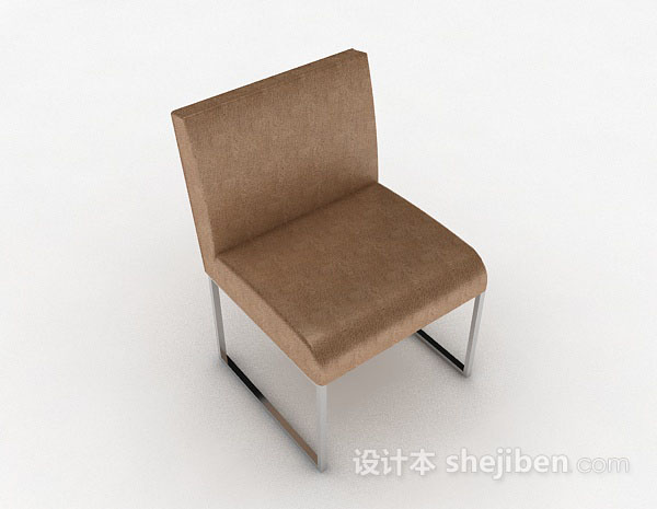 棕色简约家居椅3d模型下载