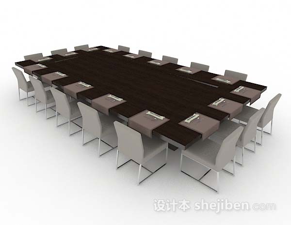 木质长会议桌