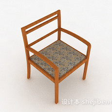 黄色木质家居椅子3d模型下载