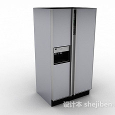 灰色双门电冰箱3d模型下载