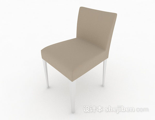 棕色简约家居椅子3d模型下载