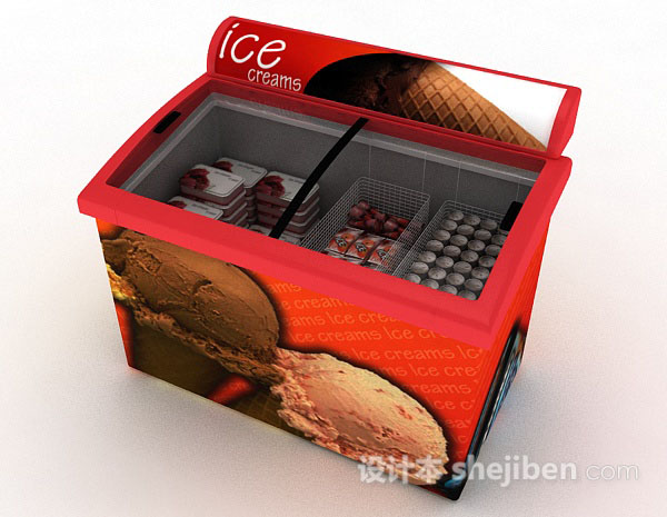 免费雪糕冰箱3d模型下载