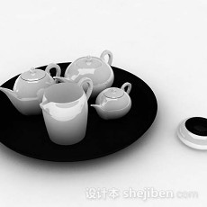简约茶具3d模型下载