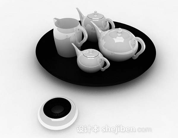 现代风格简约茶具3d模型下载