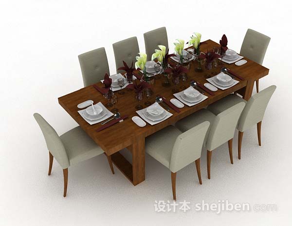棕色餐桌椅