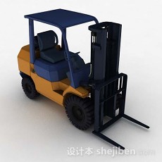蓝色运货车3d模型下载