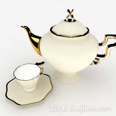 欧式黄色茶具3d模型下载