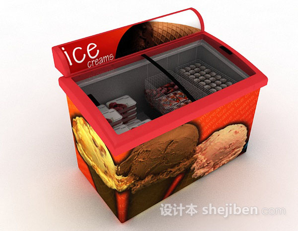 雪糕冰箱3d模型下载