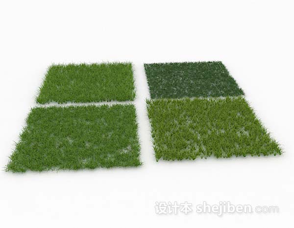 设计本绿草块3d模型下载