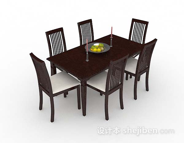 棕色木质餐桌椅