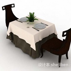 餐厅餐桌椅3d模型下载