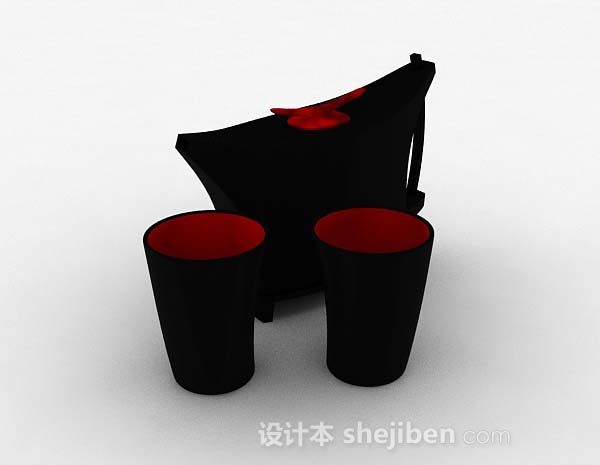 黑色简约杯具3d模型下载