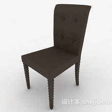 深棕色简约家居椅3d模型下载