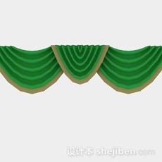 绿色窗帘幔3d模型下载