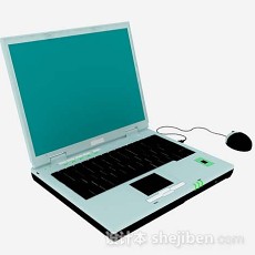 绿色笔记本电脑3d模型下载