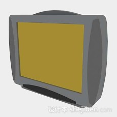 灰色电视机3d模型下载