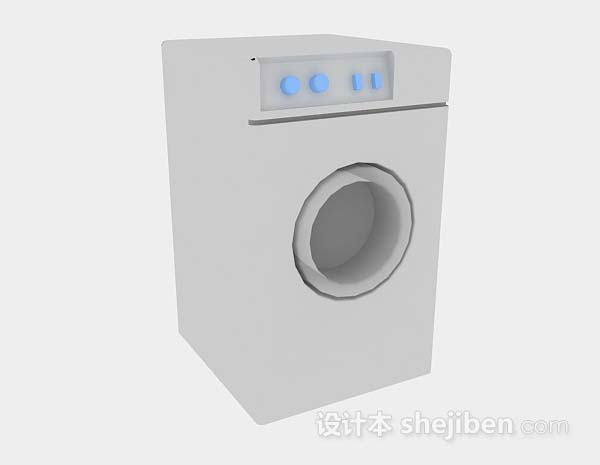 灰色洗衣机3d模型下载