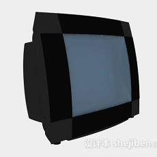 黑色电视机3d模型下载