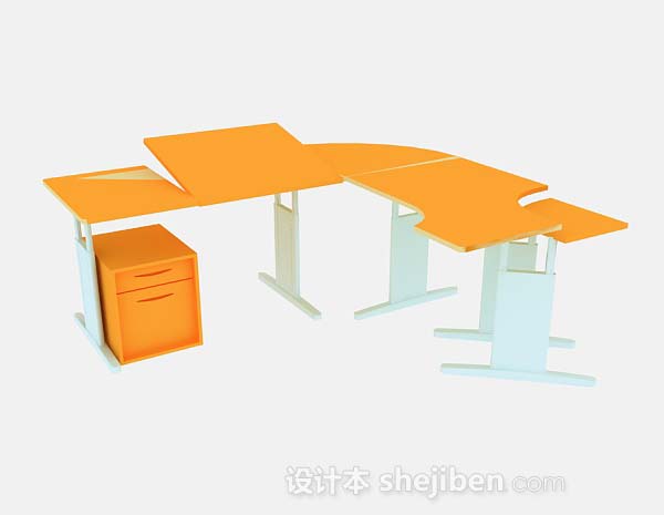 橙色简约办公桌
