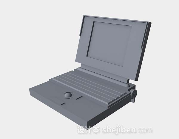 免费灰色笔记本电脑3d模型下载