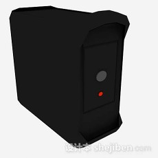 黑色电脑主机3d模型下载