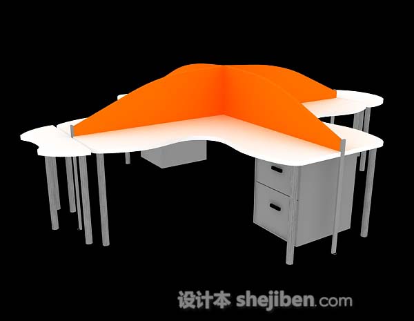 橙色办公桌