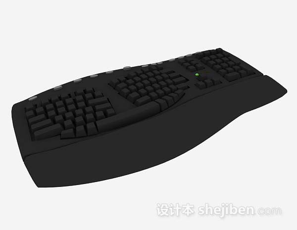 黑色键盘3d模型下载