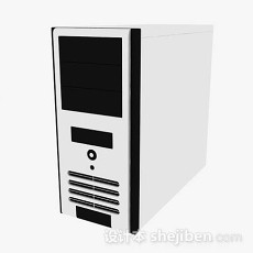 黑白色电脑主机3d模型下载