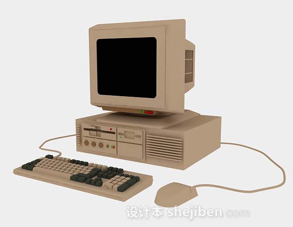 现代风格台式电脑3d模型下载