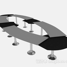 灰色会议桌3d模型下载