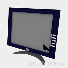 蓝色电脑显示器3d模型下载