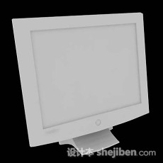 白色电脑显示器3d模型下载