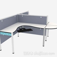 灰色简约办公桌3d模型下载