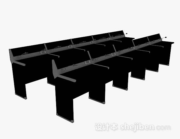 黑色演讲桌3d模型下载