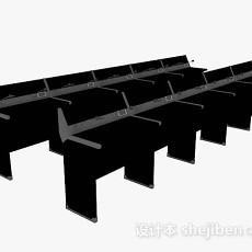 黑色演讲桌3d模型下载
