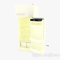 黄色电冰箱3d模型下载