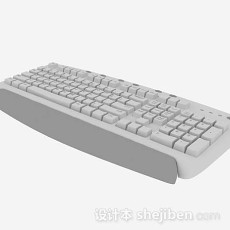 白色电脑键盘3d模型下载
