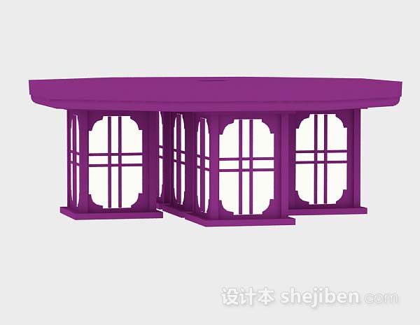 紫色吸顶灯3d模型下载